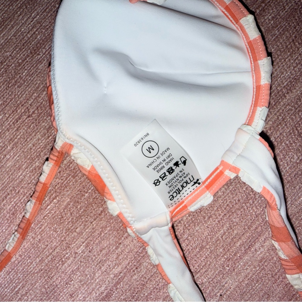 Montce Shrimp Gingham Elany Bikini Top - Picture 6 of 6